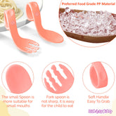 Baby Spoon and fork Set for Baby Feeding (Coral)
